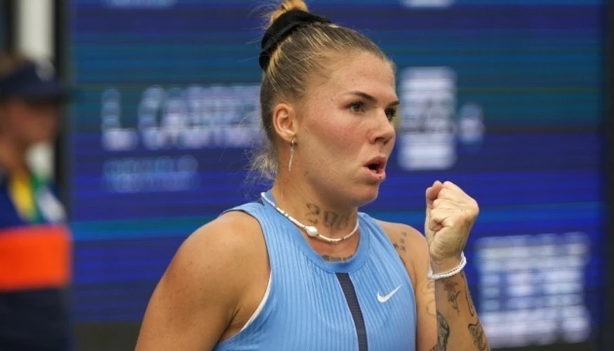 Олександра Олійникова під час виступу на турнірі WTA 250 у Гамбурзі