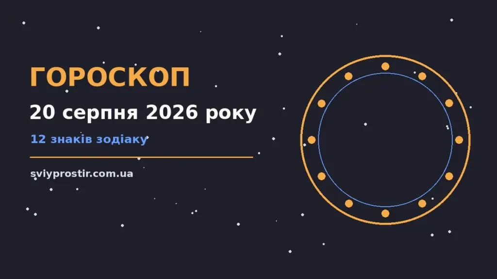 Гороскоп на 20 серпня 2026 року: орієнтири для кожного знака для грошей і кохання