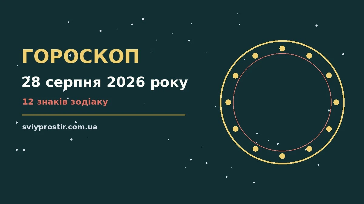 Зоряне небо над міською вулицею увечері 28 серпня, символ щоденного гороскопу
