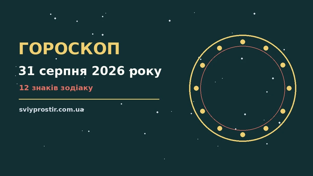 Зоряний гороскоп на 31 серпня 2026 року на тлі ранкового неба