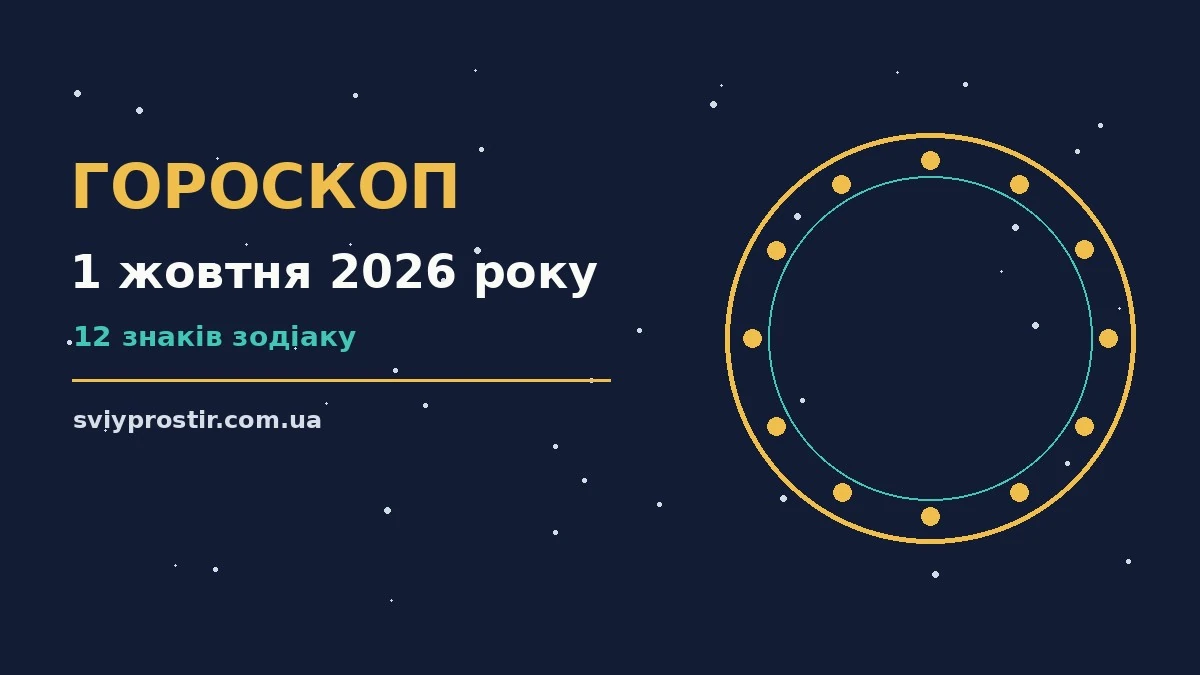 Гороскоп на 1 жовтня 2026 року: орієнтири для кожного знака для грошей і кохання