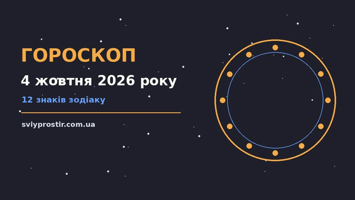 Щоденний гороскоп на 4 жовтня 2026 року: затишна сцена з блокнотом, чашкою кави та символами знаків зодіаку