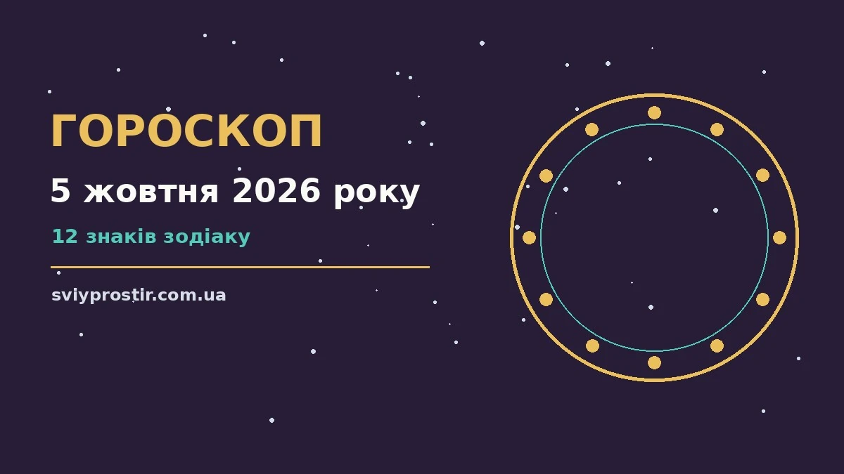 Гороскоп на 5 жовтня 2026: робота, гроші, кохання